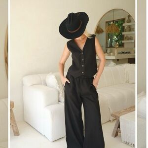 Black Button-Up Vest